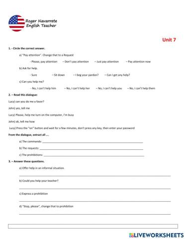 Commands, request and prohibitions