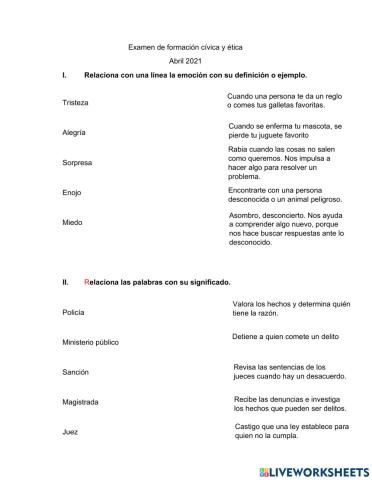 Examen de civica abril
