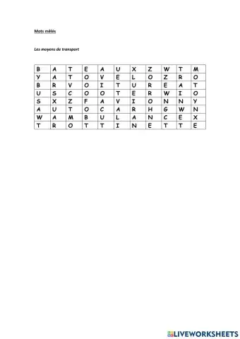 Les moyens de transport