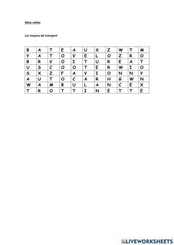 Les moyens de transport