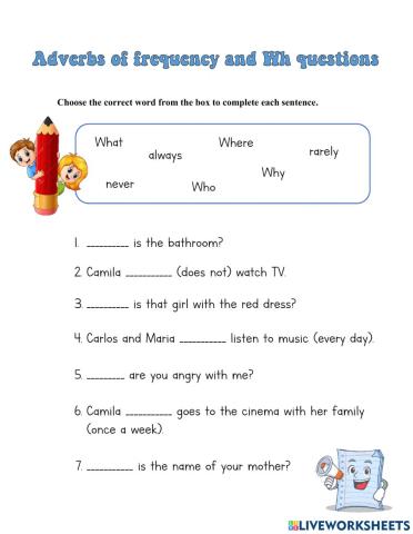 Wh questions and adverbs of frequency