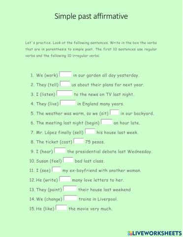 Simple past affirmative