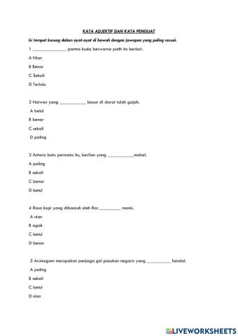 Kata adjektif dan kata penguat