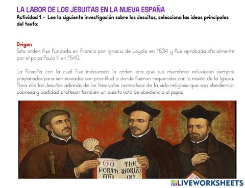 La labor de los jesuitas en la nueva España