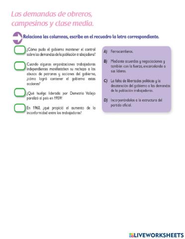 Las demandas de obreros y campesinos