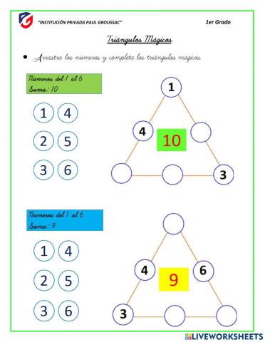 Triángulos mágicos