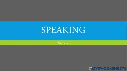 Verb be questions - speaking
