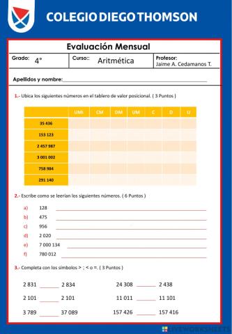 Examen abril 4to Aritmética