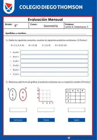 Examen abril 6to Geometría