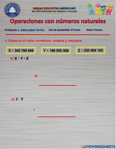 Operaciones con números naturales