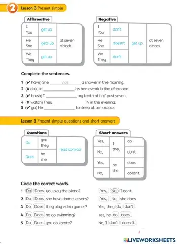 Present simple - grammar