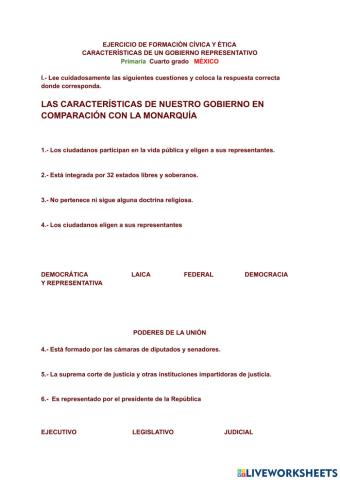 Las características de nuestro gobierno