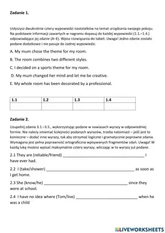 Egzamin ósmoklasisty - zadania powtórkowe