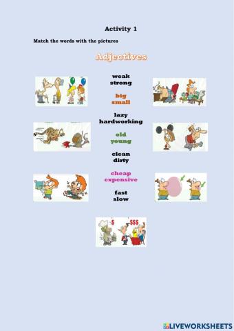 Activity 1-Adjectives and Opposites