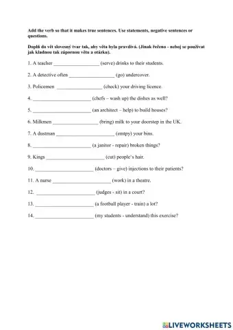 Present simple with jobs