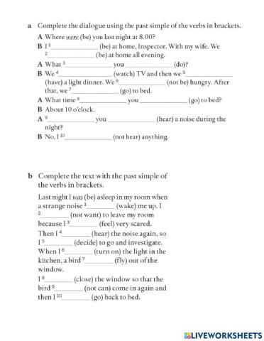 Past Simple: Regular verb and irregular verb