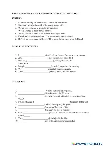 Present Perfect Simple vs Present Perfect Continuous