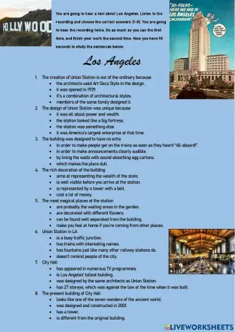 Los Angeles - ECL listening comprehension