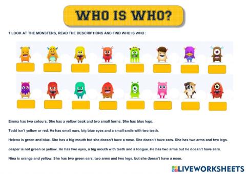 Who is who? Physical description