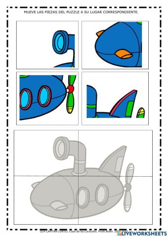 Puzzle 4 piezas submarino