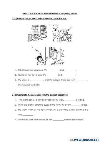 Vocabulary Comparing places