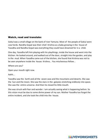 Krishna showed the Universe