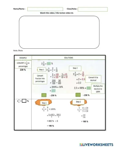 Fractions,decimal and percentages