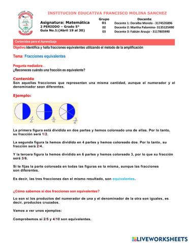 Fracciones equivalentes