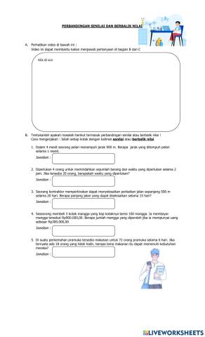 Perbandingan Senilai dan Berbalik Nilai