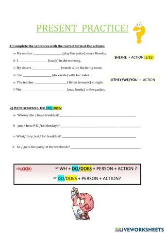 Present Simple Questions and affirmative