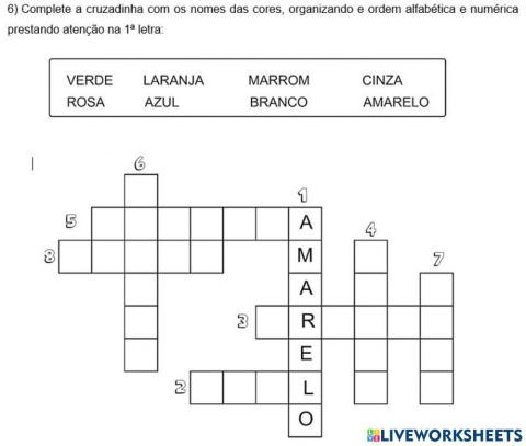 Cruzadinha das cores