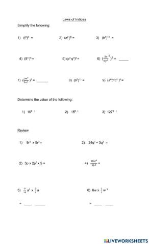 Law of indices rule 3 and 4