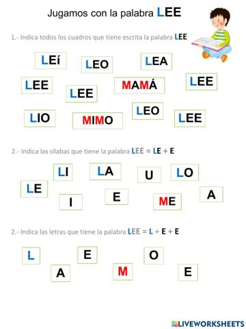 Juguemos con palabra lee