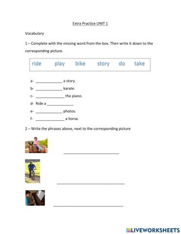 Hobbies and activities