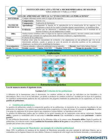 Evolución de las poblaciones