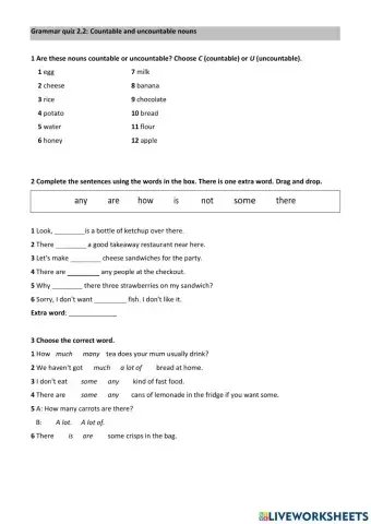 Movers grammar quiz 2.2