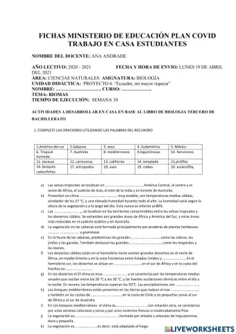 Biomas DEL MUNDO semana 30