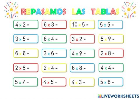 Repasamos las tablas 2