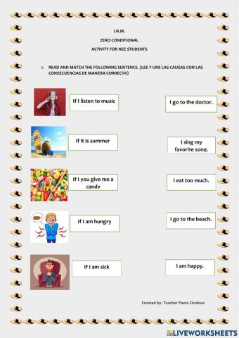 Zero conditional for kids