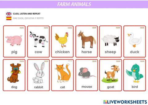 FARM ANIMALS flashcards