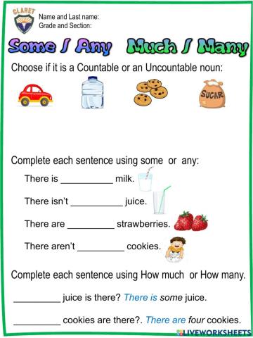 4th. grade. Grammar 6. Pract. Act.