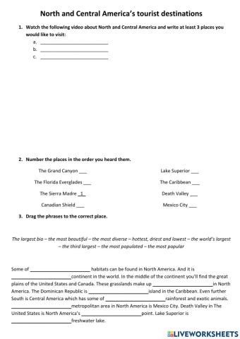 North America's tourist destinations