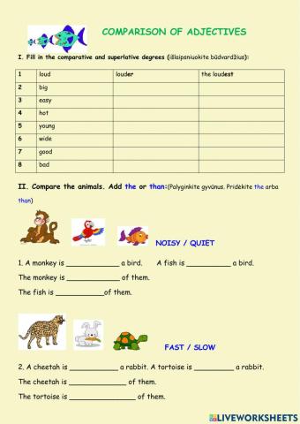 Comparison of short adjectives