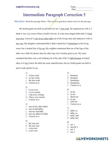 Intermediate Paragraph Corrections -5