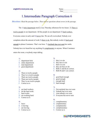 Intermediate Paragraph Corrections -6