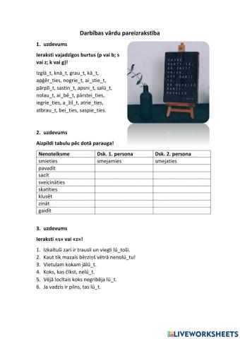 Darbības vārdu pareizrakstība