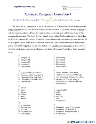 Advanced Paragraph Correction 5