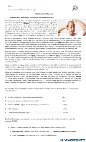 TEST 1- 6TH INTENSIVE