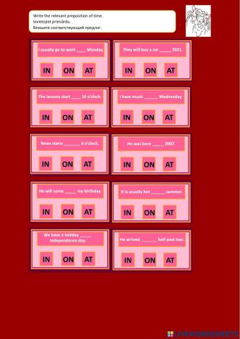 Prepositions of time (Part 1)