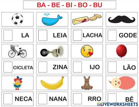 Atividade de Língua Portuguesa BaBeBiBoBU